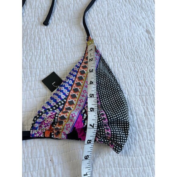 La Blanca String Bikini Top SZ 10 Colorful Print NEW - Picture 8 of 8